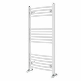 NRG 1000x500 mm Curved Heated Towel Rail Radiator Bathroom Ladder Warmer White