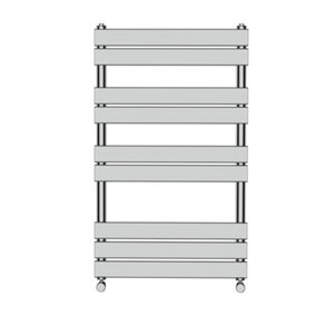 NRG 1000x600 mm Flat Panel Heated Towel Rail Radiator Bathroom Ladder Warmer Chrome