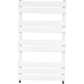 NRG 1000x600 mm Flat Panel Heated Towel Rail Radiator Bathroom Ladder Warmer White