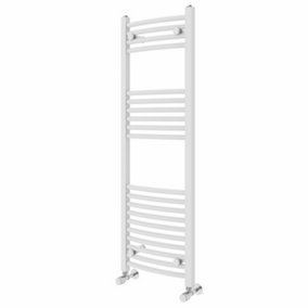 NRG 1200x400 mm Curved Heated Towel Rail Radiator Bathroom Ladder Warmer White