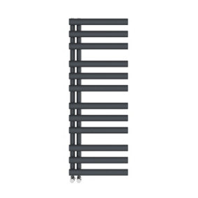 NRG 1200x450 mm Designer Oval Column Heated Towel Rail Radiator Bathroom Ladder Warmer Sand Grey