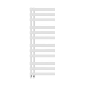 NRG 1200x450 mm Designer Oval Column Heated Towel Rail Radiator Bathroom Ladder Warmer White