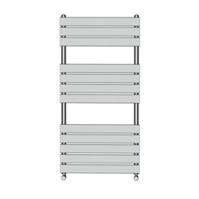 NRG 1200x600 mm Flat Panel Heated Towel Rail Radiator Bathroom Ladder Warmer Chrome
