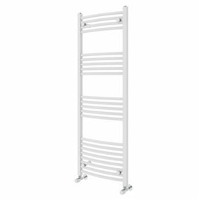 NRG 1400x500 mm Curved Heated Towel Rail Radiator Bathroom Ladder Warmer White