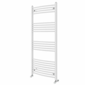 NRG 1400x600 mm Curved Heated Towel Rail Radiator Bathroom Ladder Warmer White