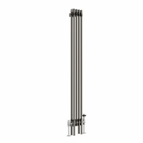 NRG 1500x200 mm Vertical Traditional 2 Column Cast Iron Style Radiator Raw Metal