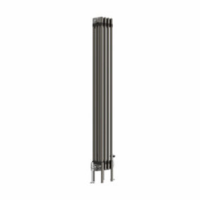 NRG 1500x200 mm Vertical Traditional 4 Column Cast Iron Style Radiator Raw Metal