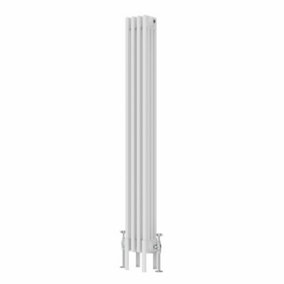 NRG 1500x200 mm Vertical Traditional 4 Column Cast Iron Style Radiator White