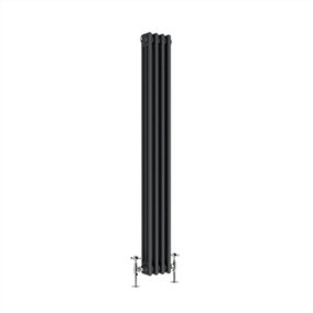 NRG 1500x202 mm Vertical Traditional 3 Column Cast Iron Style Radiator Anthracite