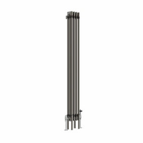 NRG 1500x202 mm Vertical Traditional 3 Column Cast Iron Style Radiator Raw Metal