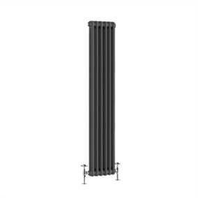 NRG 1500x290 mm Vertical Traditional 2 Column Cast Iron Style Radiator Anthracite