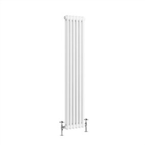 NRG 1500x290 mm Vertical Traditional 2 Column Cast Iron Style Radiator White