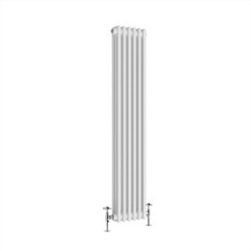 NRG 1500x292 mm Vertical Traditional 3 Column Cast Iron Style Radiator White