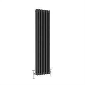 NRG 1500x382 mm Vertical Traditional 3 Column Cast Iron Style Radiator Anthracite
