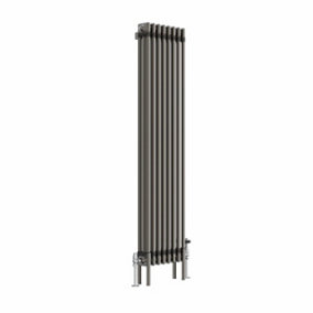 NRG 1500x382 mm Vertical Traditional 3 Column Cast Iron Style Radiator Raw Metal