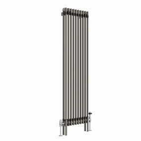 NRG 1500x470 mm Vertical Traditional 2 Column Cast Iron Style Radiator Raw Metal