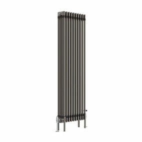 NRG 1500x470 mm Vertical Traditional 4 Column Cast Iron Style Radiator Raw Metal