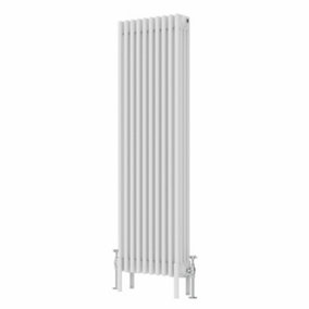 NRG 1500x470 mm Vertical Traditional 4 Column Cast Iron Style Radiator White