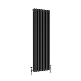 NRG 1500x472 mm Vertical Traditional 3 Column Cast Iron Style Radiator Anthracite