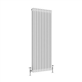 NRG 1500x562 mm Vertical Traditional 3 Column Cast Iron Style Radiator White