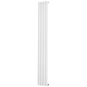 NRG 1600x236mm Vertical Single Oval Column Designer Radiator White