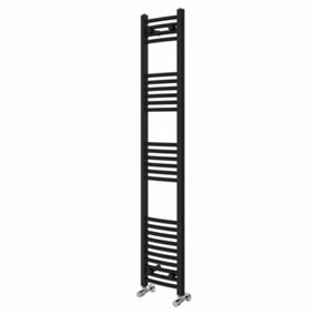NRG 1600x300 mm Curved Heated Towel Rail Radiator Bathroom Ladder Warmer Black