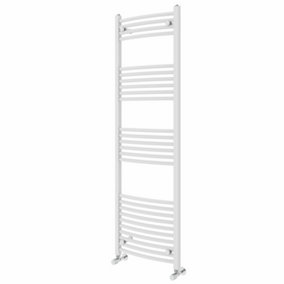 NRG 1600x500 mm Curved Heated Towel Rail Radiator Bathroom Ladder Warmer White