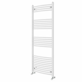 NRG 1600x600 mm Curved Heated Towel Rail Radiator Bathroom Ladder Warmer White