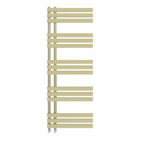 NRG 1600x600 mm Designer D Shape Heated Towel Rail Radiator Bathroom Ladder Warmer Brushed Brass