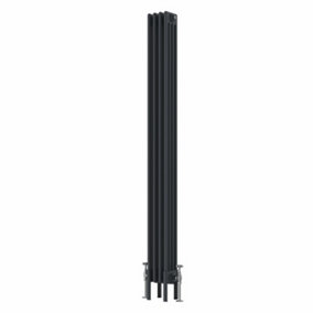 NRG 1800x200 mm Vertical Traditional 4 Column Cast Iron Style Radiator Anthracite