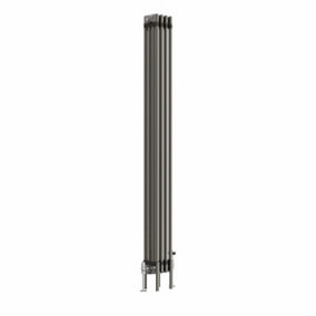 NRG 1800x200 mm Vertical Traditional 4 Column Cast Iron Style Radiator Raw Metal
