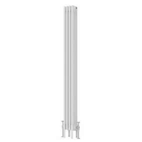 NRG 1800x200 mm Vertical Traditional 4 Column Cast Iron Style Radiator White