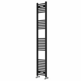 NRG 1800x300 mm Curved Heated Towel Rail Radiator Bathroom Ladder Warmer Black