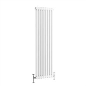 NRG 1800x380 mm Vertical Traditional 2 Column Cast Iron Style Radiator White