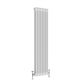 NRG 1800x382 mm Vertical Traditional 3 Column Cast Iron Style Radiator White