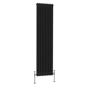 NRG 1800x470 mm Vertical Traditional 2 Column Cast Iron Style Radiator Black