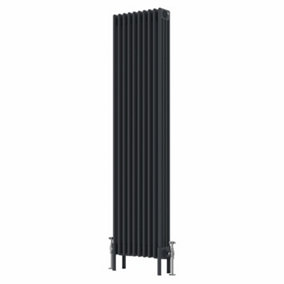 NRG 1800x470 mm Vertical Traditional 4 Column Cast Iron Style Radiator Anthracite