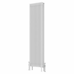 NRG 1800x470 mm Vertical Traditional 4 Column Cast Iron Style Radiator White