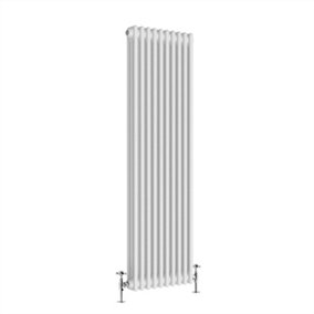 NRG 1800x472 mm Vertical Traditional 3 Column Cast Iron Style Radiator White