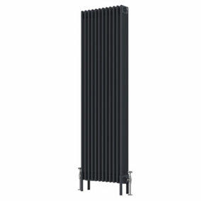 NRG 1800x560 mm Vertical Traditional 4 Column Cast Iron Style Radiator Anthracite