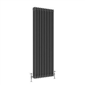 NRG 1800x562 mm Vertical Traditional 3 Column Cast Iron Style Radiator Anthracite