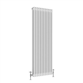 NRG 1800x562 mm Vertical Traditional 3 Column Cast Iron Style Radiator White