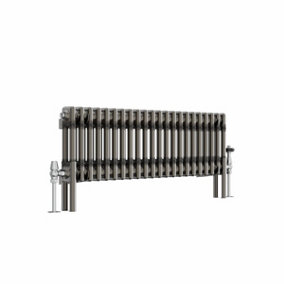 NRG 300x1010 mm Horizontal Traditional 2 Column Cast Iron Style Radiator Raw Metal