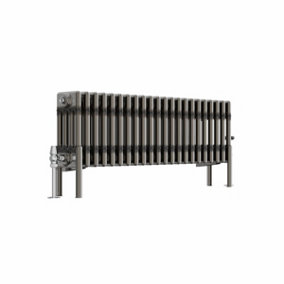 NRG 300x1010 mm Horizontal Traditional 4 Column Cast Iron Style Radiator Raw Metal