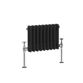 NRG 300x425 mm Horizontal Traditional 2 Column Cast Iron Style Radiator Black