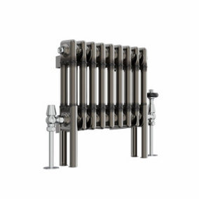 NRG 300x425 mm Horizontal Traditional 2 Column Cast Iron Style Radiator Raw Metal