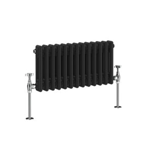 NRG 300x605 mm Horizontal Traditional 2 Column Cast Iron Style Radiator Black