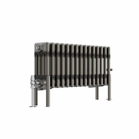 NRG 300x695 mm Horizontal Traditional 4 Column Cast Iron Style Radiator Raw Metal