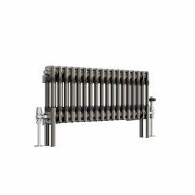 NRG 300x830 mm Horizontal Traditional 2 Column Cast Iron Style Radiator Raw Metal