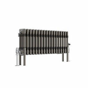 NRG 300x832 mm Horizontal Traditional 3 Column Cast Iron Style Radiator Raw Metal